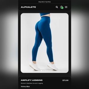 Alphalete Amplify leggings in Victory Blue sz Medium. BNIB no flaws💙 OG scrunch